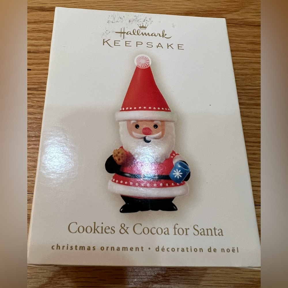 Cookies & cocoa Santa ornament